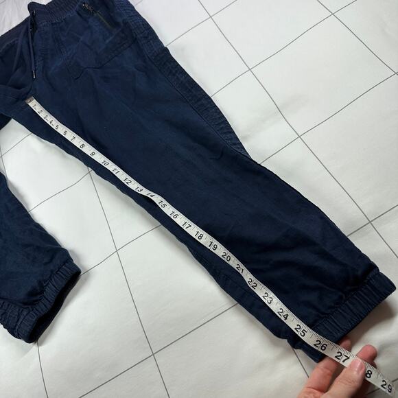 Athleta Pants Womens 6 Navy Blue Cabo Linen Jogger Drawstring Breathable Casual - Picture 10 of 12